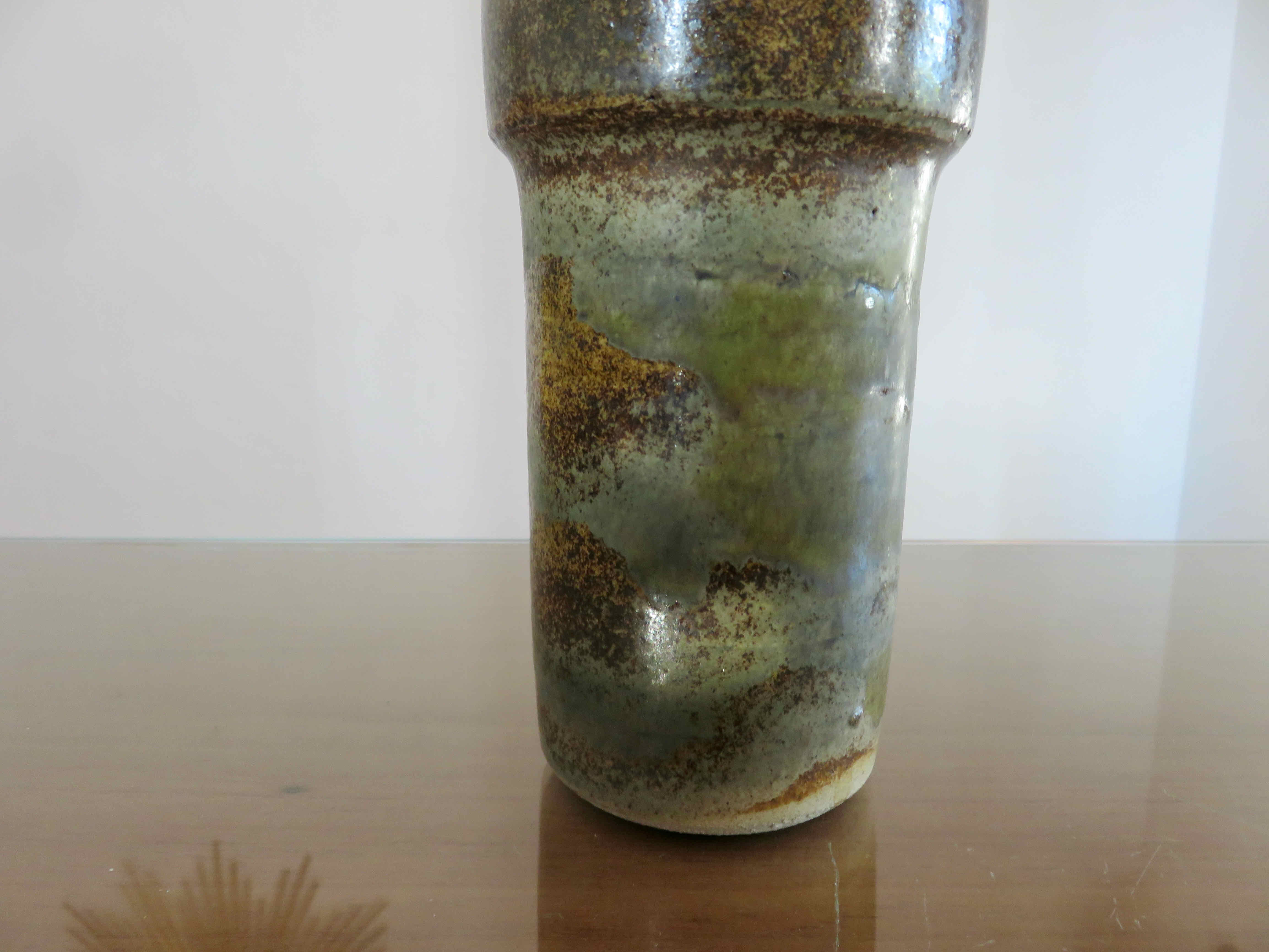 Glazed glazed sandstone soliflore vase 1960