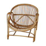 Rattan armchair & vintage bamboo
