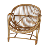 Fauteuil rotin & bambou vintage
