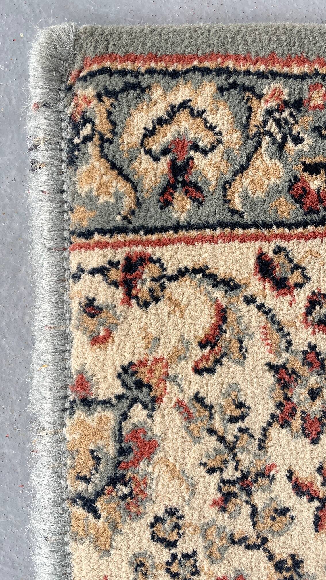 Vintage Beige Grey-Blue Runner Rug