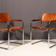 Pair of Cantilever Tubular Steel Armchairs MG5 Grassi style, 1970´s