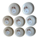 Set of 8 St Amand stoneware plates with Marguerite decor