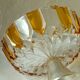 Coupe en cristal pied douche en metal argente