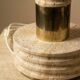 Lamp base in travertine