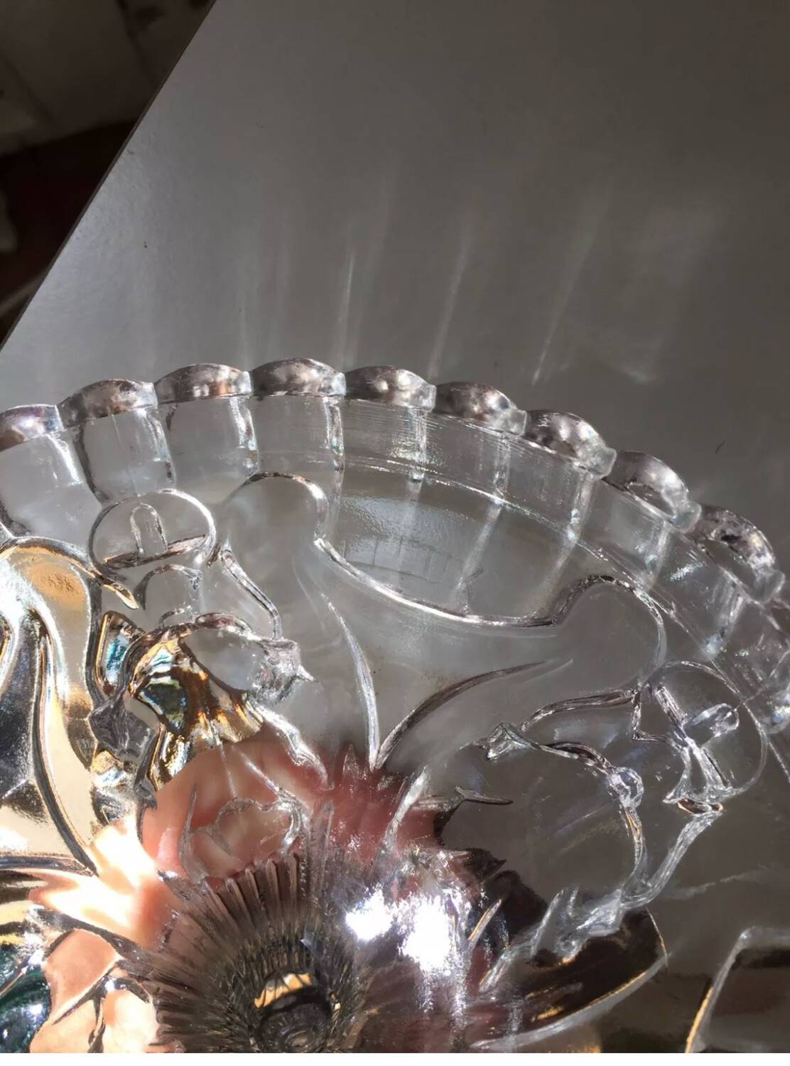 Antique pair of Portieux crystal candlesticks, 19th century