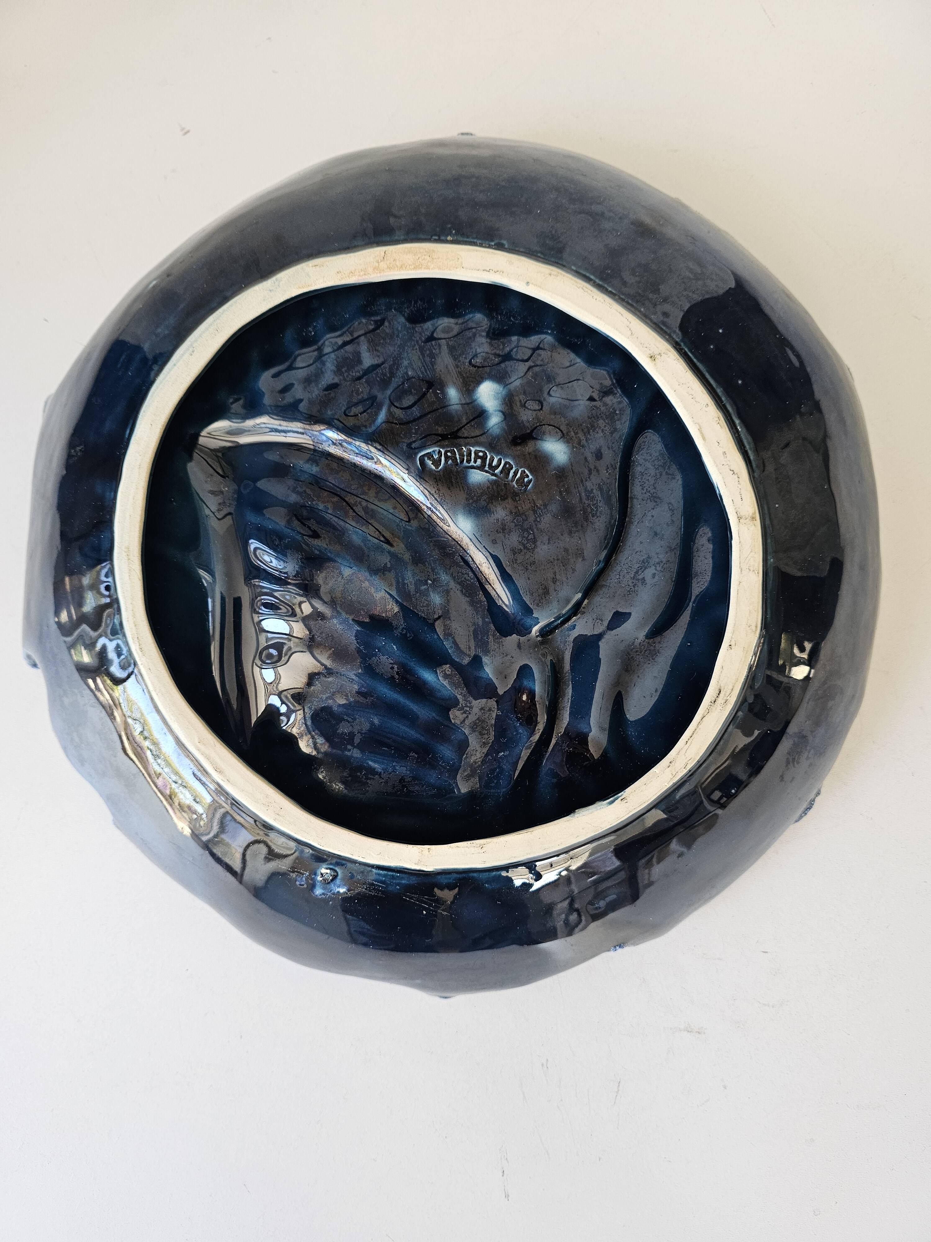 Vintage ceramic fish plate Vallauris 1950-60 (Diameter 32cm)