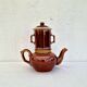 Cafetière en céramique marron vintage