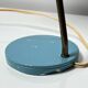 Vintage baby blue desk lamp – metal and brass, 50s-60s