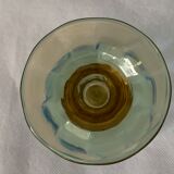 5 glasses in amber and blue crystal George Sand diabolos 19th century