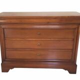 4-drawer chest of drawers in doweled cherry, Louis-Philippe style