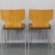 1970s Set of Four Plywood Chairs with Fabric Upholstery , Germany