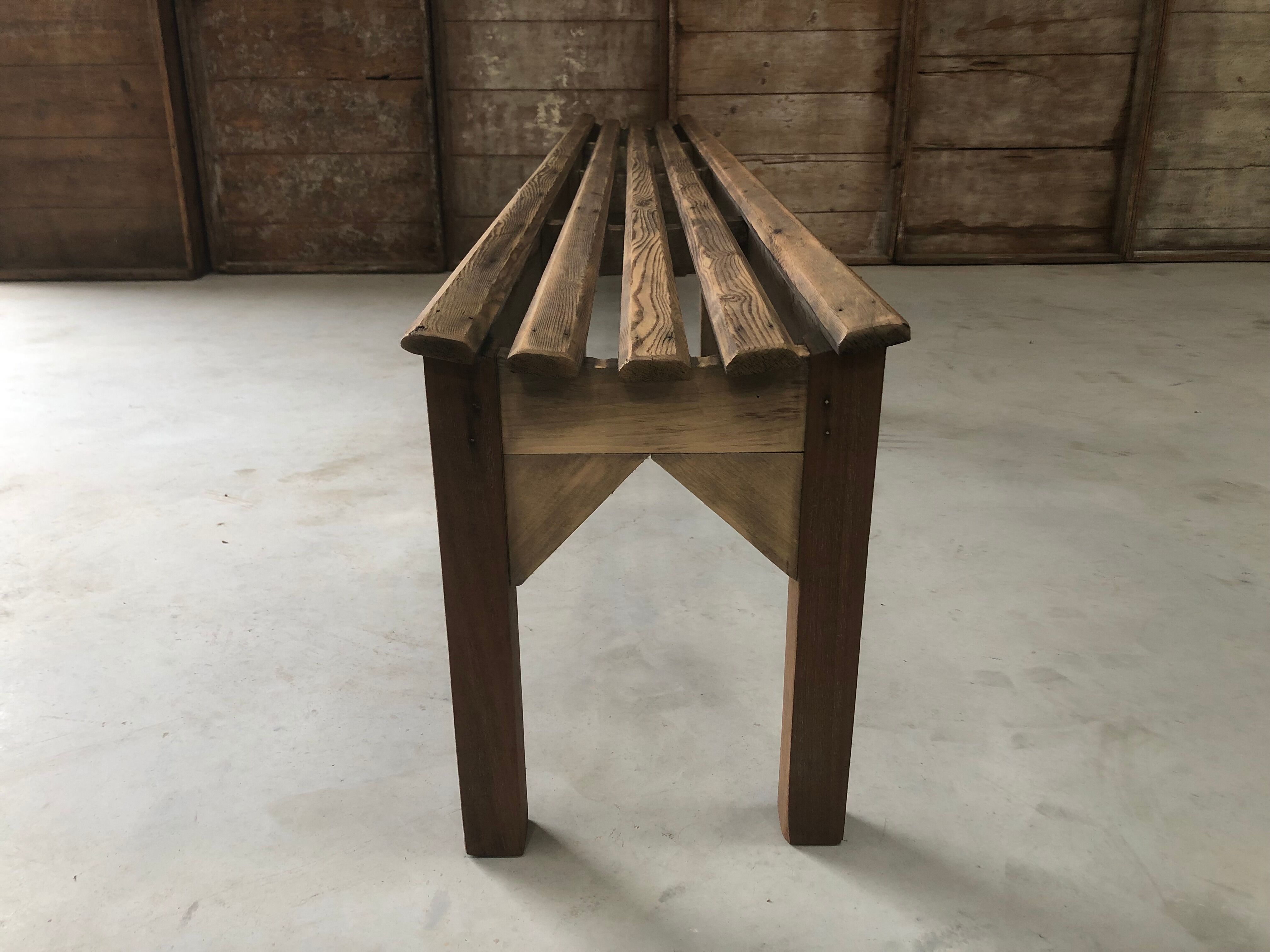 Slatted bench