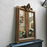 Miroir XIXe 117 x 94 cm fronton rocaille