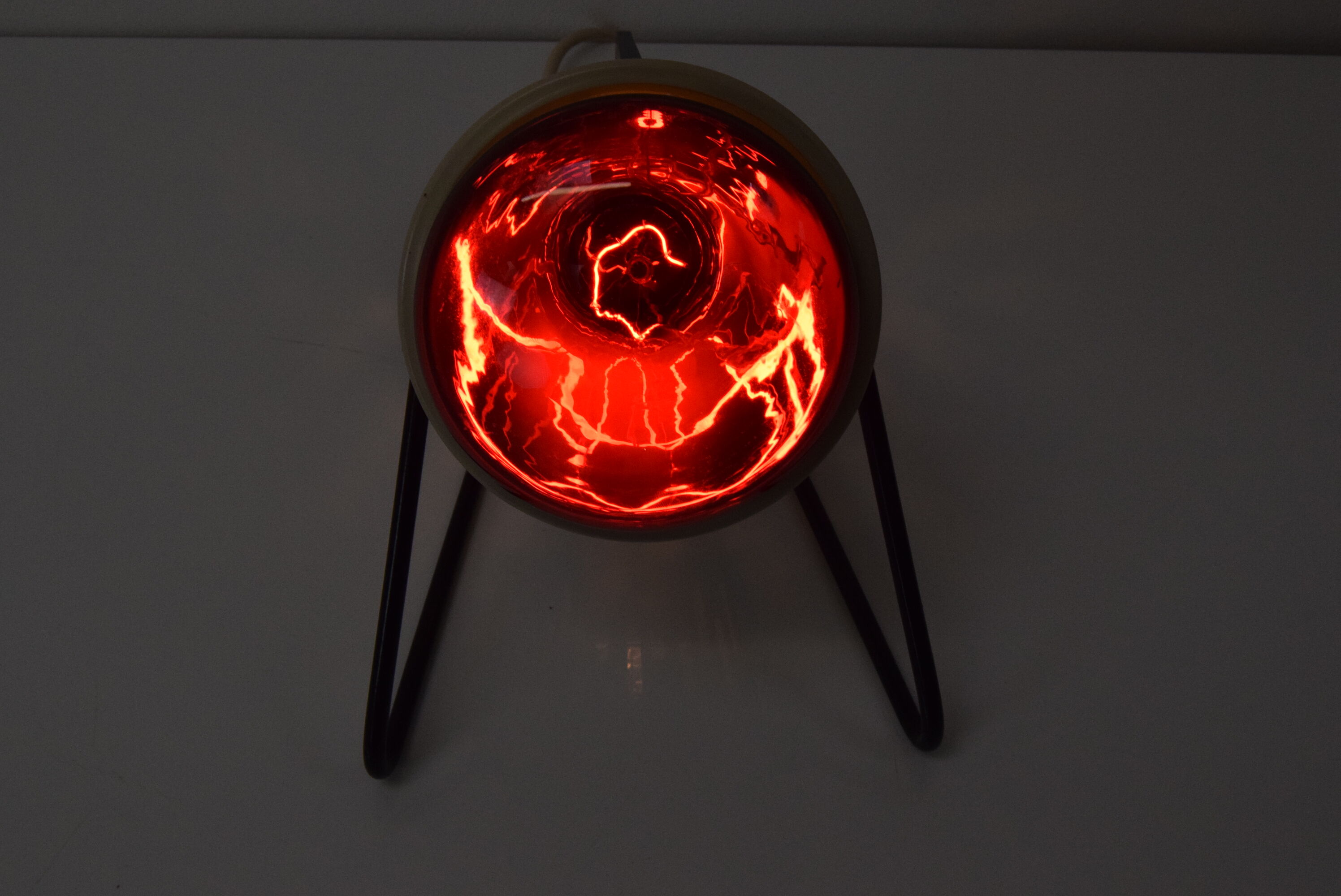 Mid-century infra table lamp,r ed light, circa 1980's