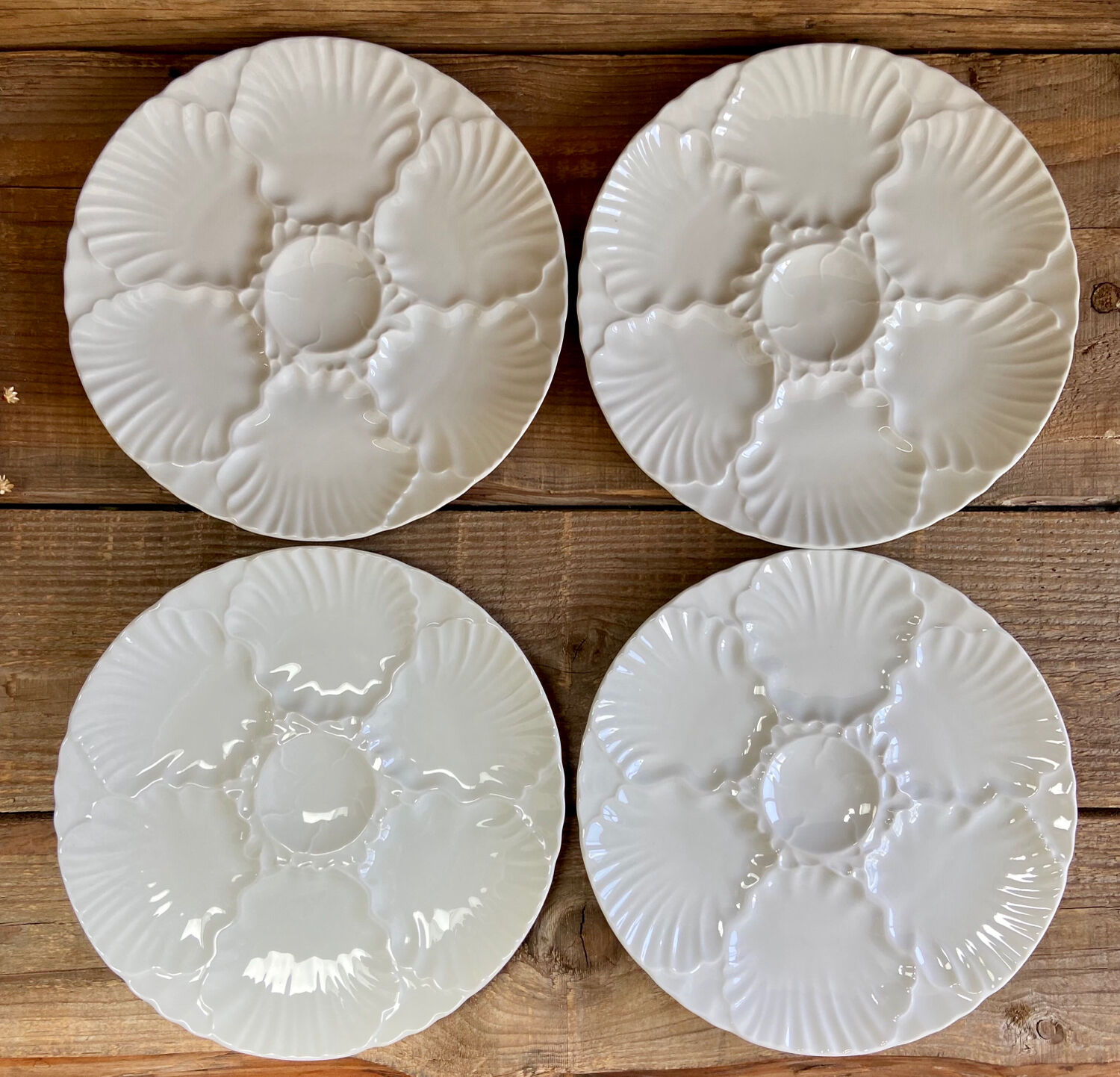 4 porcelain oyster plates Bareuther Bavaria