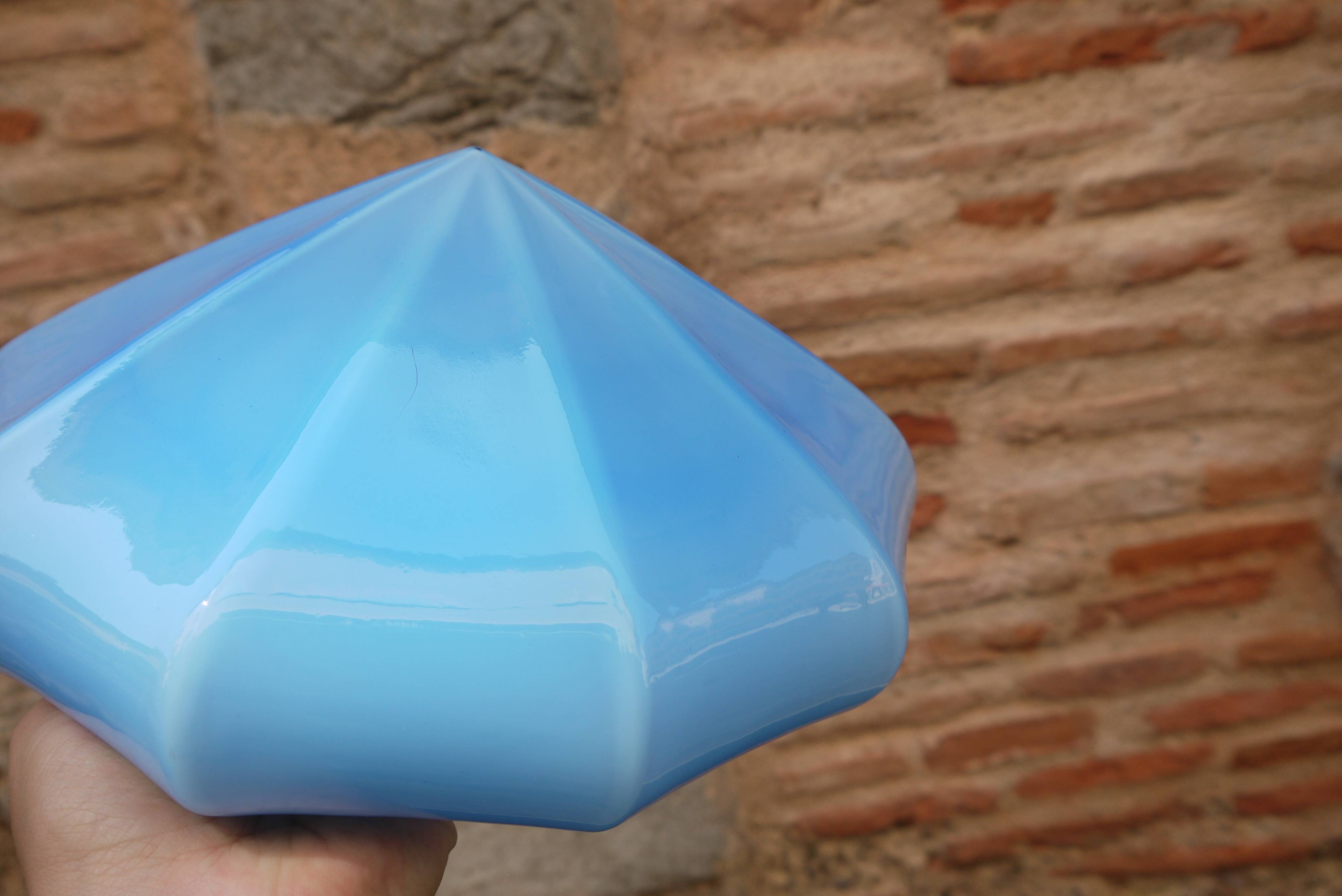 Blue glass diamond globe