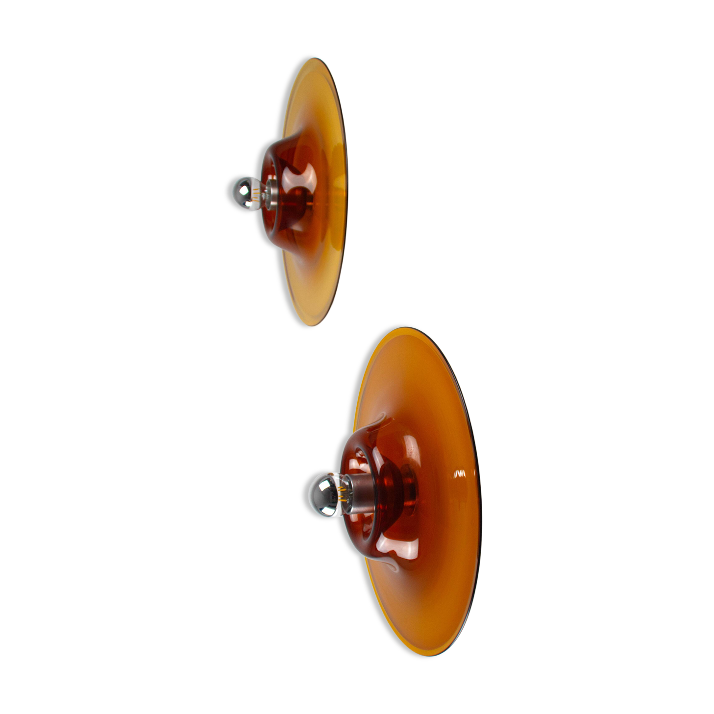 Pair of wall sconces by Pierre Cardin for Venini, 1960s, Italy.