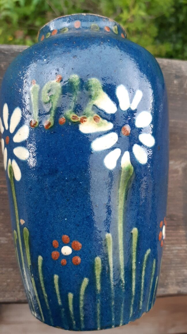 Vase terre cuite vernissée Alsace 1922