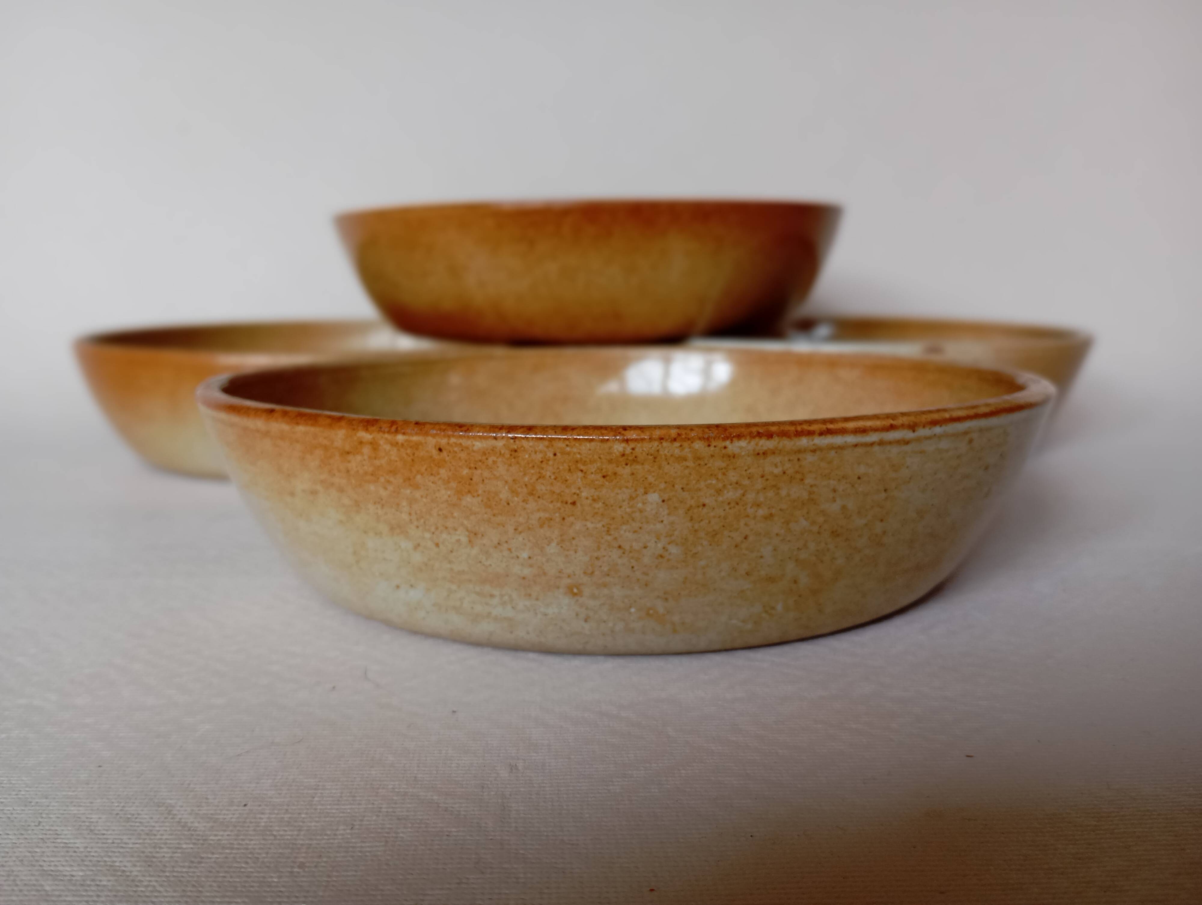 4 Montgolfier stoneware calotte plates