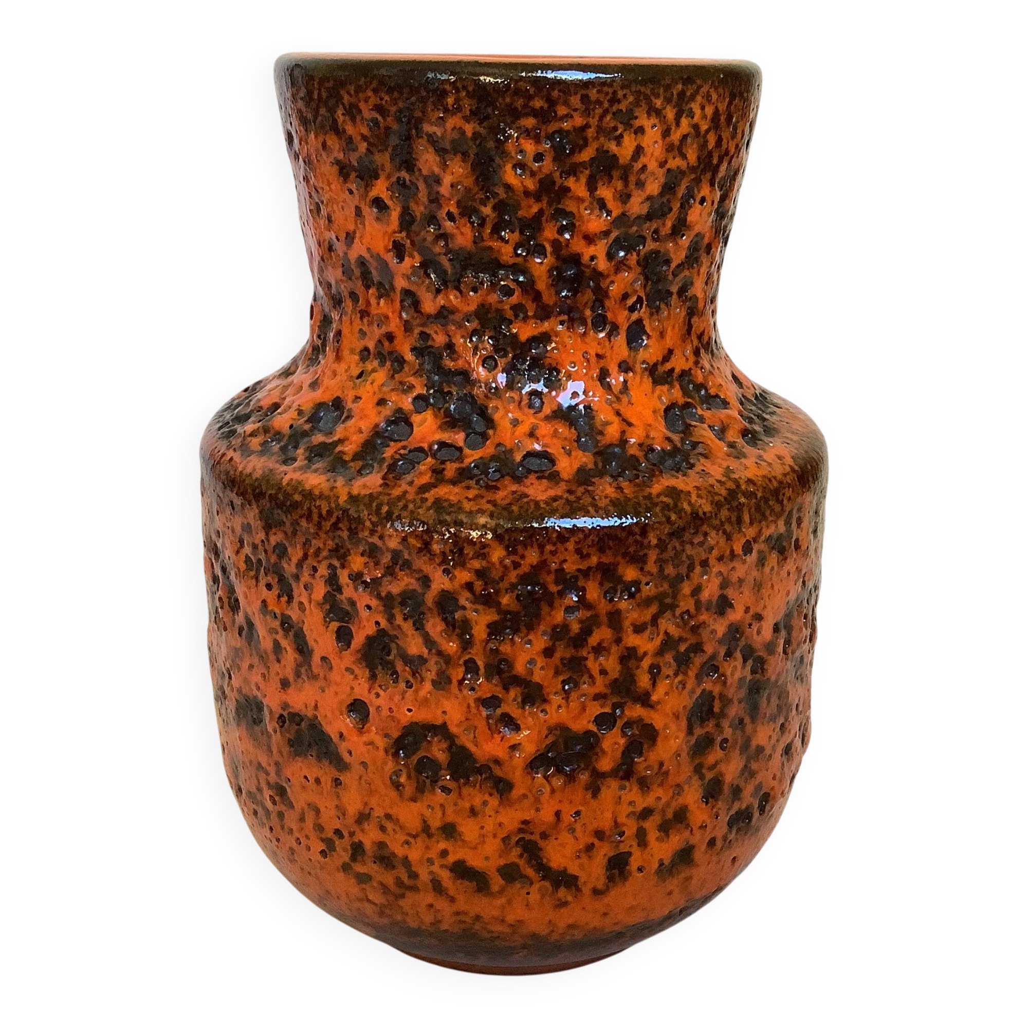 Vase orange écume de mer fat lava