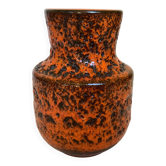 Orange sea foam fat lava vase