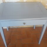 Small sky blue patina farm table
