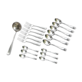 Set of 19 cutlery forks spoons large and small louche silver metal