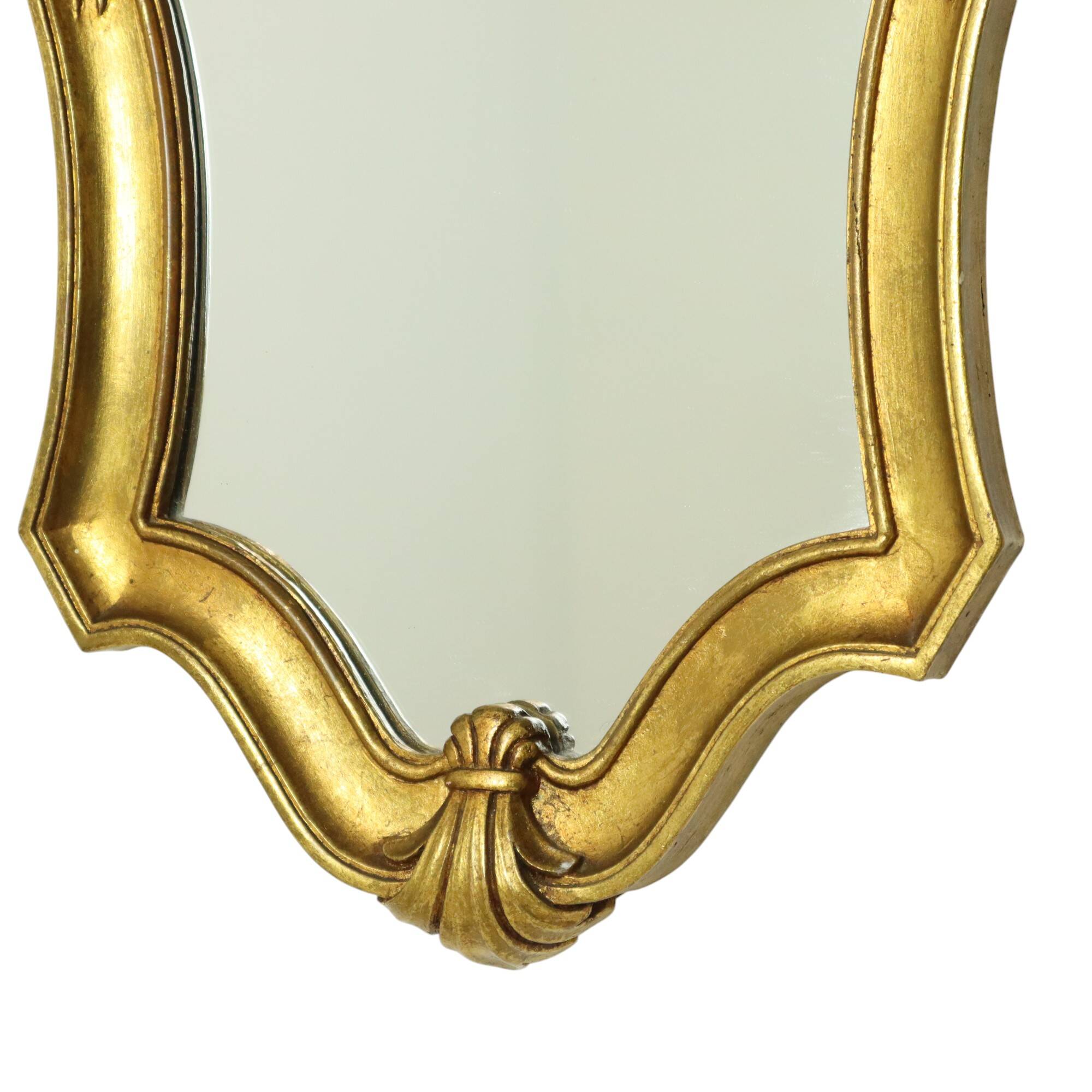 Classic Gold Crested Mirror Baroque Style Sixties 61cm