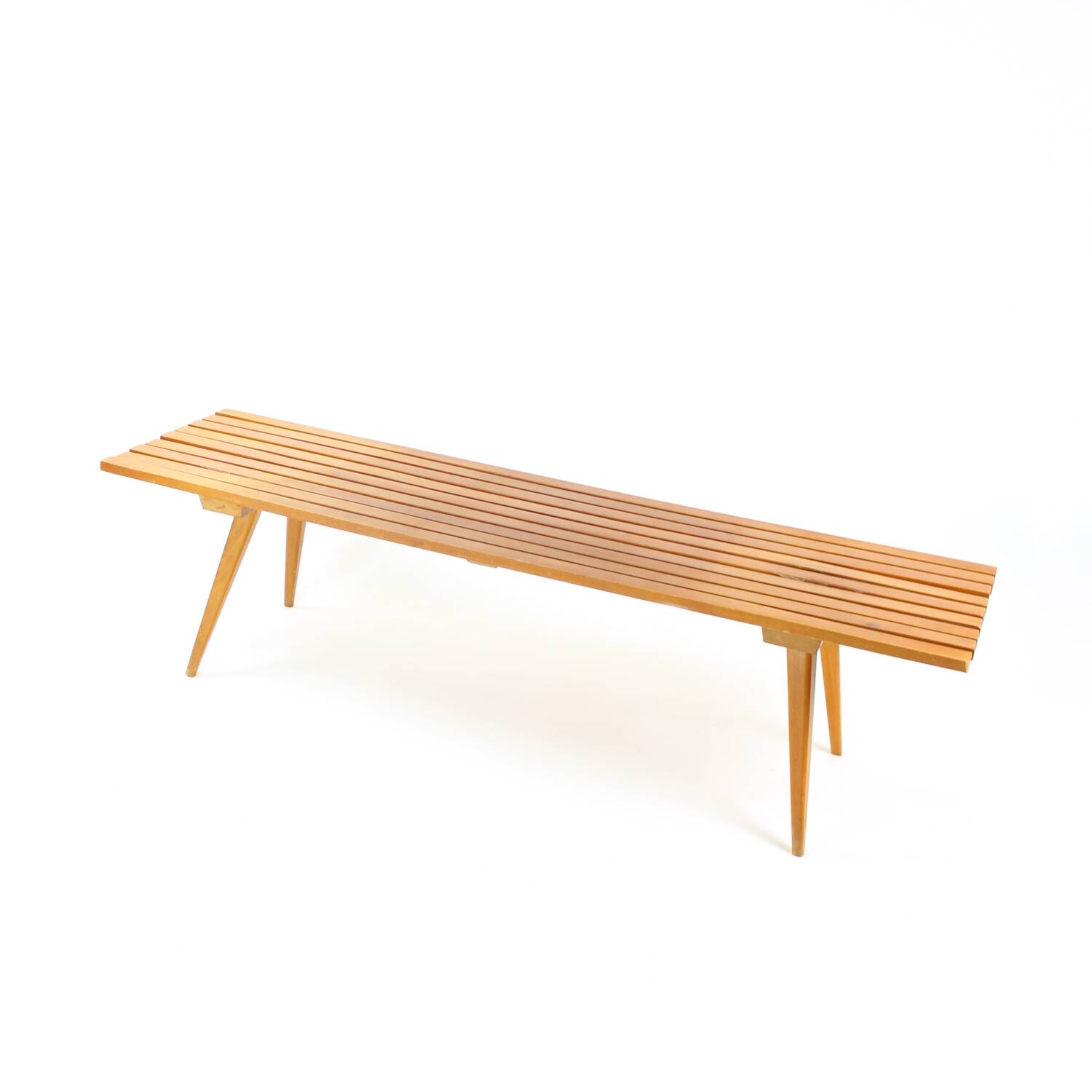 Vintage Bench In Wood, Czechoslovakia 1960s