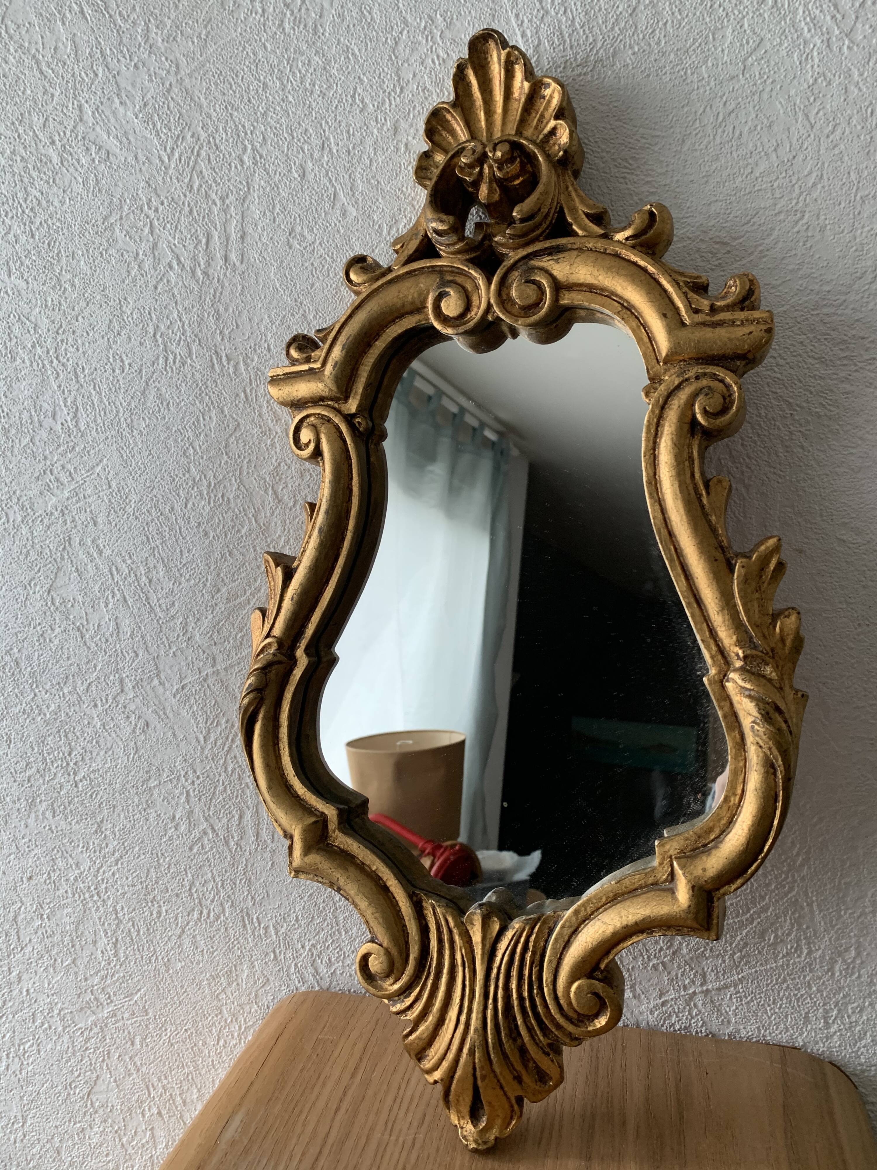 Golden frame mirror 27x50cm