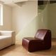 Paire de chauffeuses modulaires vintage en simili-cuir bordeaux - Années 70