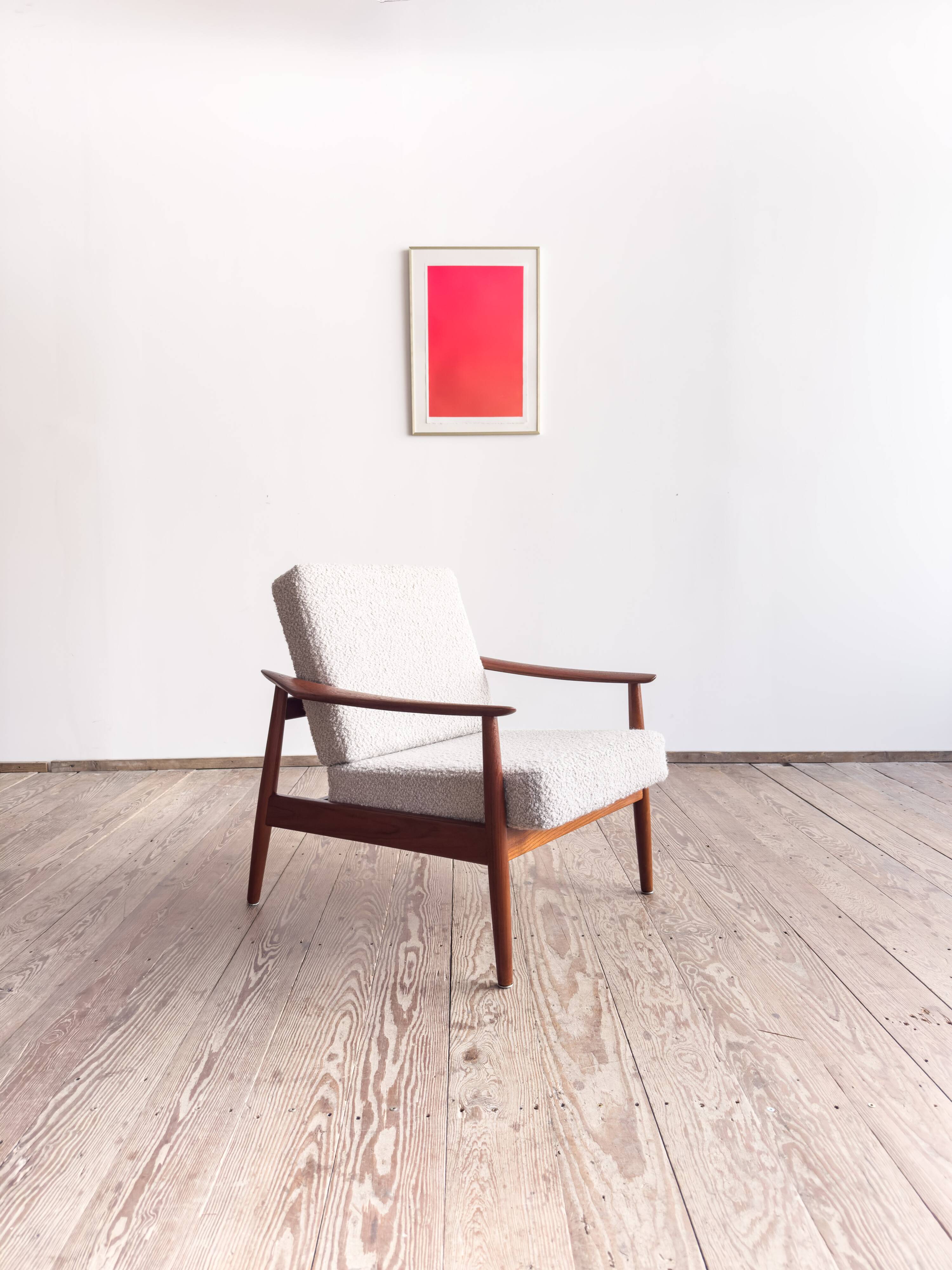 Armchair by Arne Vodder model FD164 Kvadrat fabric, Mid Century Design
