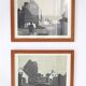 Set of 2 mid-century Erling Juhl wood prints in original larch wood frames / 1960s