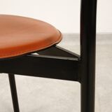 Set of 5 Linea Veam leather tripod chairs