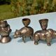 3 animal-shaped bronze candlesticks