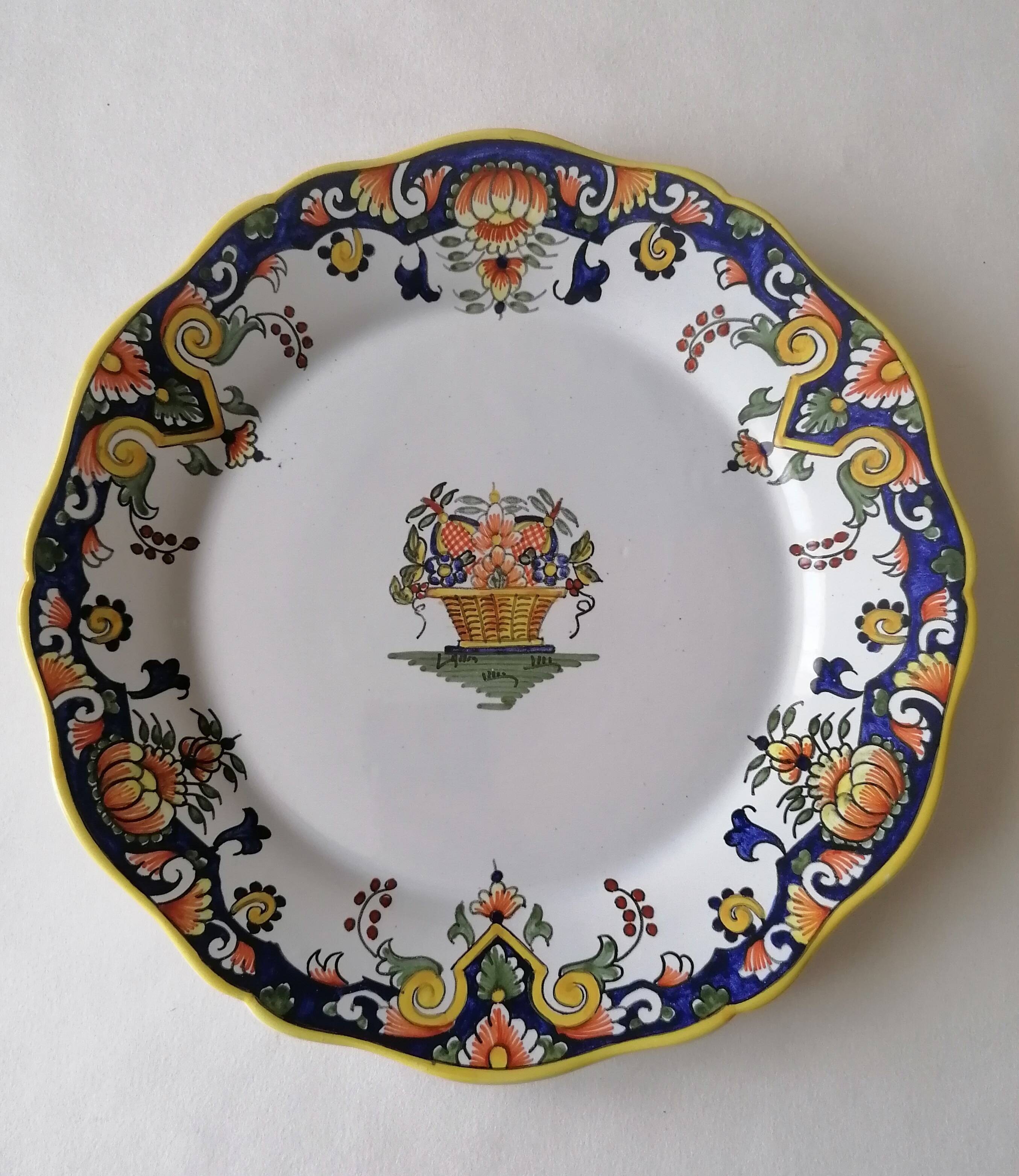 Assiette faïence Rouen