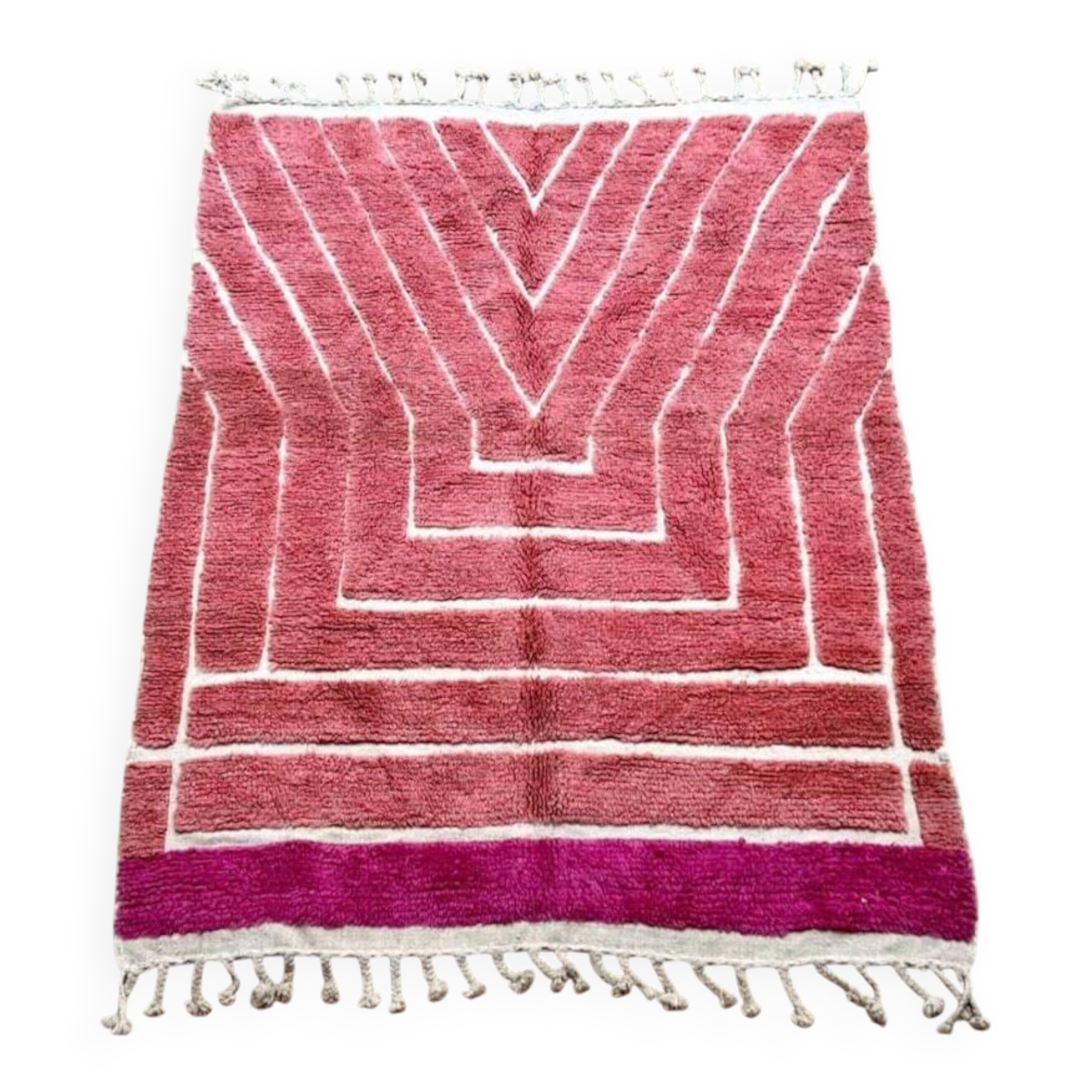 Beautiful handmade pink rug 200cm x 300cm