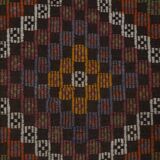 Turkish Geometric Jajim Flat-Weave Textile - Dining Room Kilim 5'3" X 8'10"