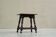 Rustic stool or side table in turned and carved solid oak, 19th century.