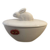 Oval candy box with rabbit motif
