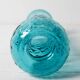 Turquoise Stylish Glass Flower Vase / Bibi / Italy / 1980s
