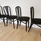 Set of 4 Vintage Black Wooden Dining Chairs: STOL Kamnik, 70s, Yugoslavia