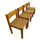 4 chaises bois et corde design Robert et Trix Haussmann  Dietiker vintage