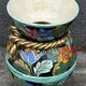 Vallauris vase signed JTF AC - Floral decoration - H 30 cm