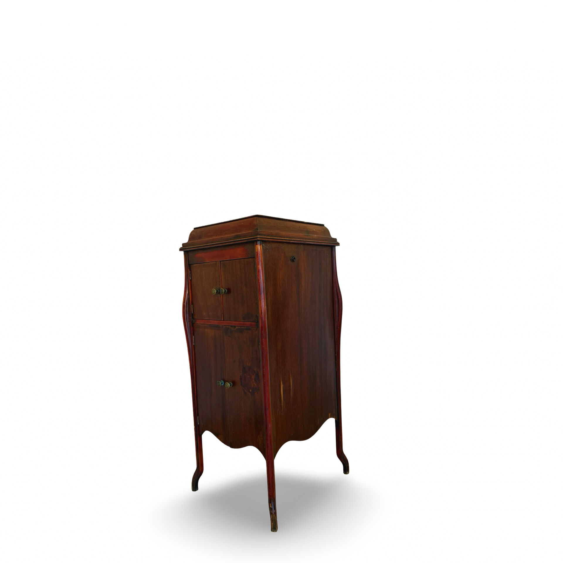 Italian floor-model upright phonograph cabinet, 1900s