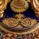 Antique gilded bronze and porcelain tripod, France, 19th century