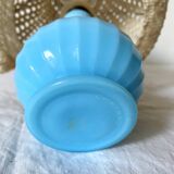 Chatard blue opaline bedside lamp, hook lampshade