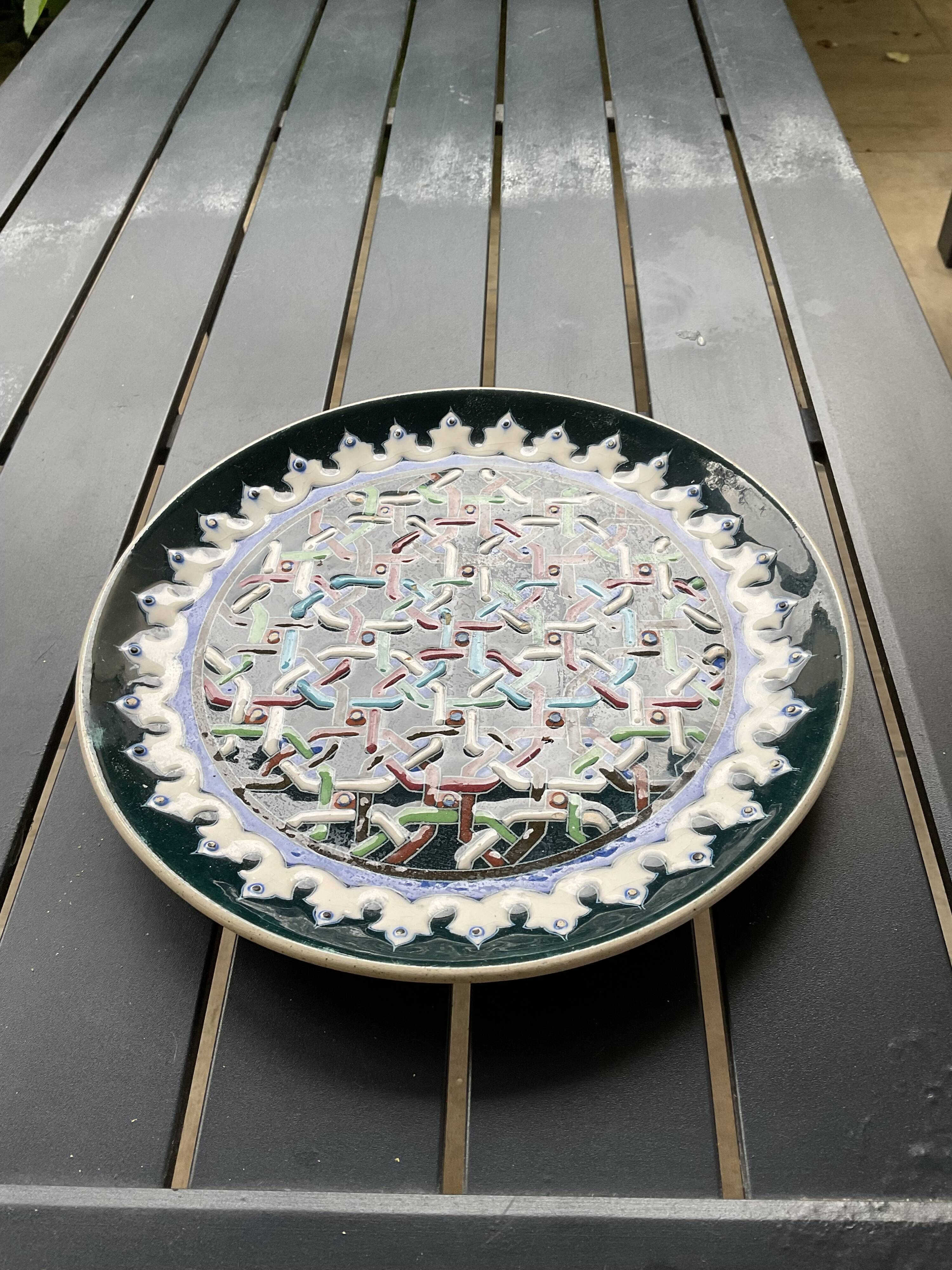 Antique plate KUTAHYA enamels