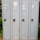 Grey metal industrial cloakroom