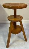 Adjustable and swivel wooden stool